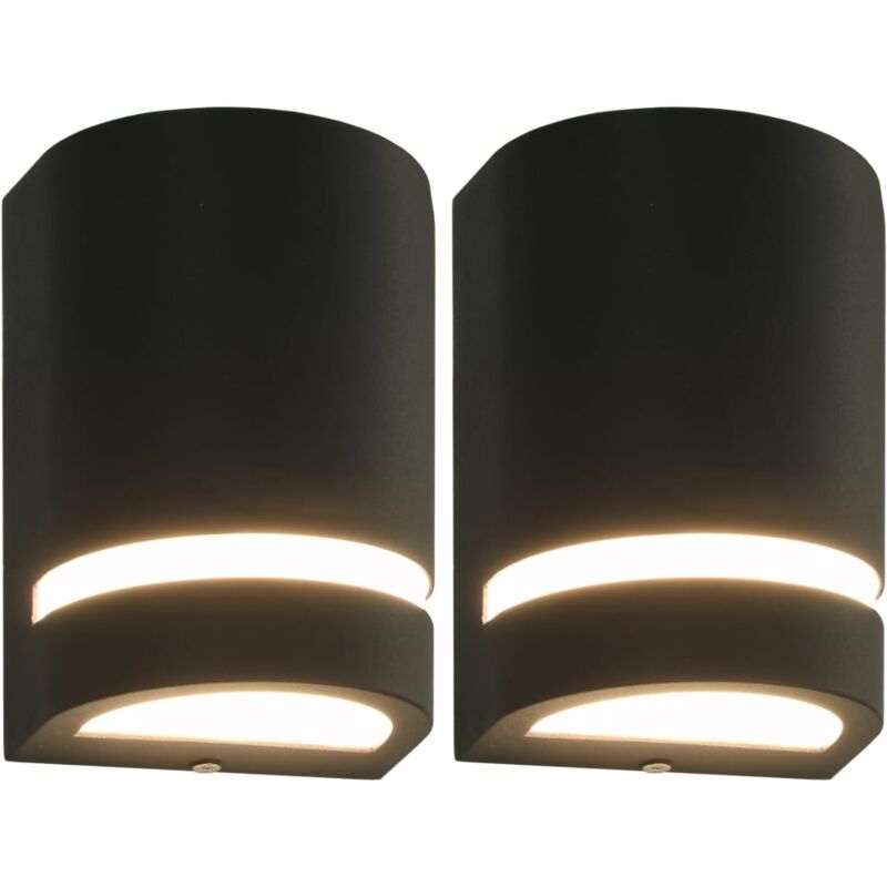 foto del prodotto vidaxl lampade da parete da esterno 2 pz 35 w nere semicircolari