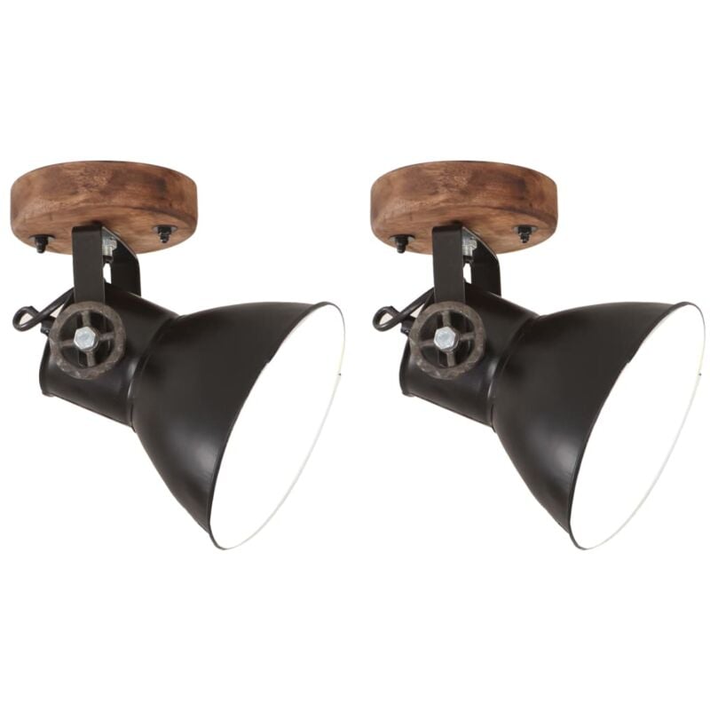 foto del prodotto vidaxl lampade da parete soffitto 2 pz industriale nere 20x25 cm e27