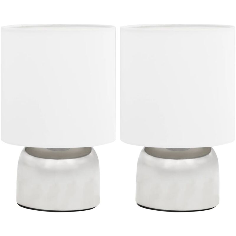 foto del prodotto vidaxl lampade da tavolo 2 pz pulsanti touch bianche e14