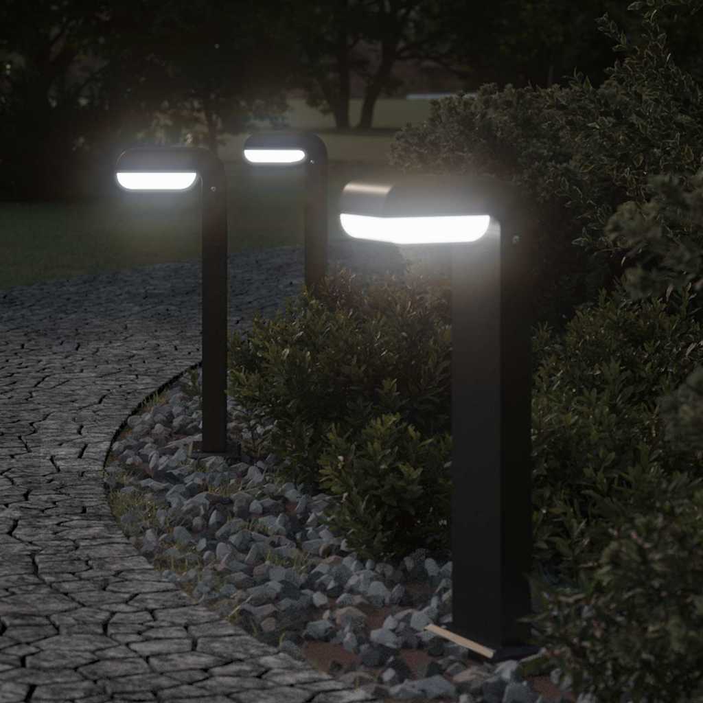 foto del prodotto vidaxl lampade per esterni 3 pz nere 50 cm in alluminio pressofuso