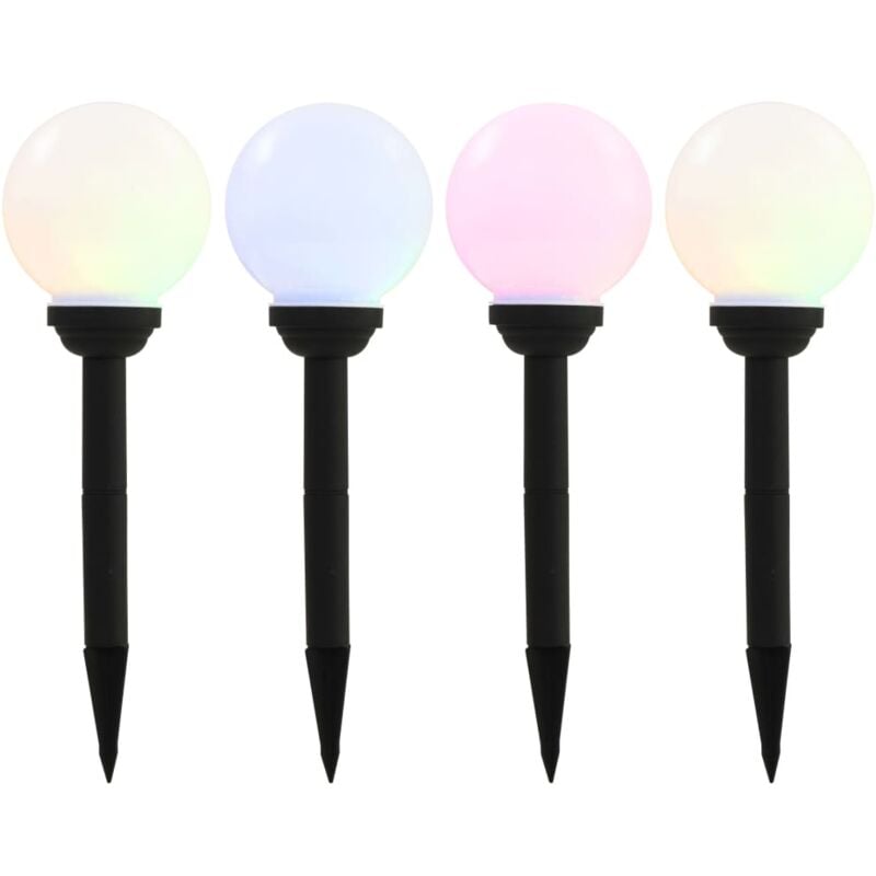 foto del prodotto vidaxl lampade solari da esterni sferiche 4pz led rgb 15cm