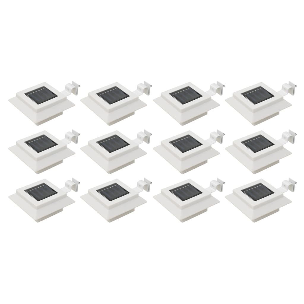 foto del prodotto vidaxl lampade solari da esterno 12 pz led quadrate 12 cm bianche