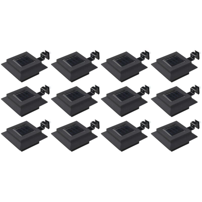 foto del prodotto vidaxl lampade solari da esterno 12 pz led quadrate 12 cm nere 986225