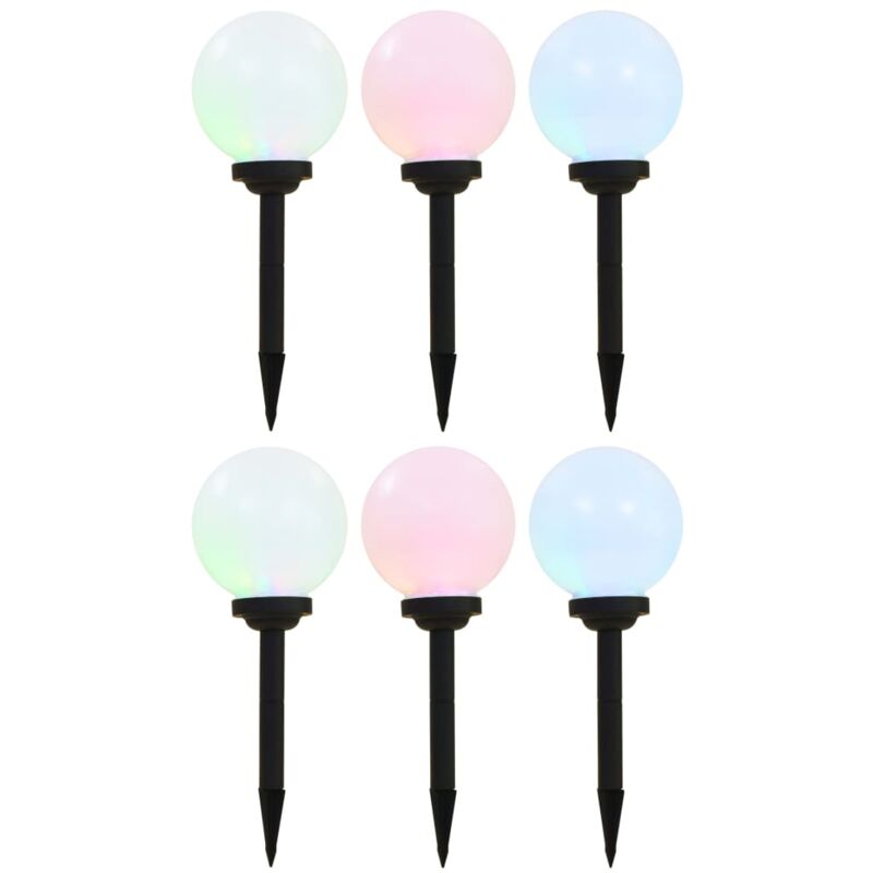 foto del prodotto vidaxl lampade solari da esterno 6 pz led sferiche 20 cm rgb 133207