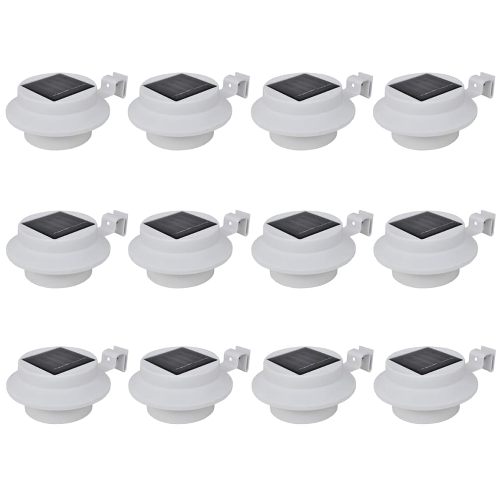foto del prodotto vidaxl lampade solari da esterno per recinzioni 12 pz led bianco