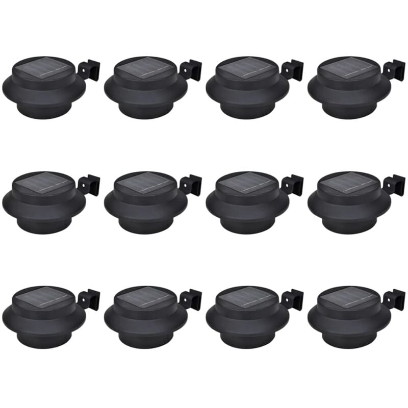 foto del prodotto vidaxl lampade solari da esterno per recinzioni 12 pz led nero