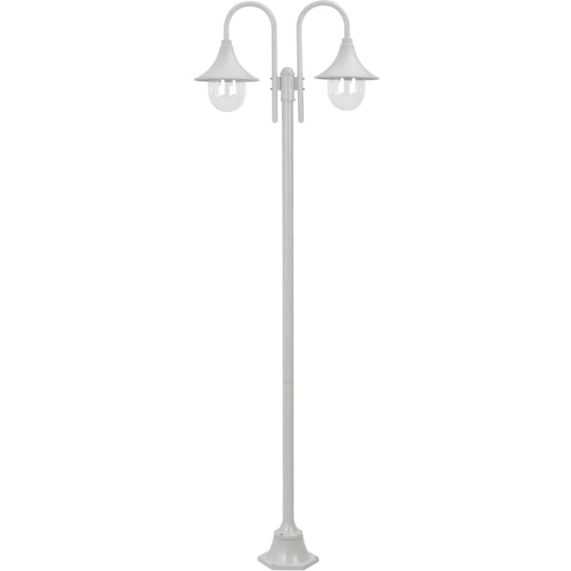 foto del prodotto vidaxl lampione da giardino e27 220 cm alluminio 2 lampade bianco