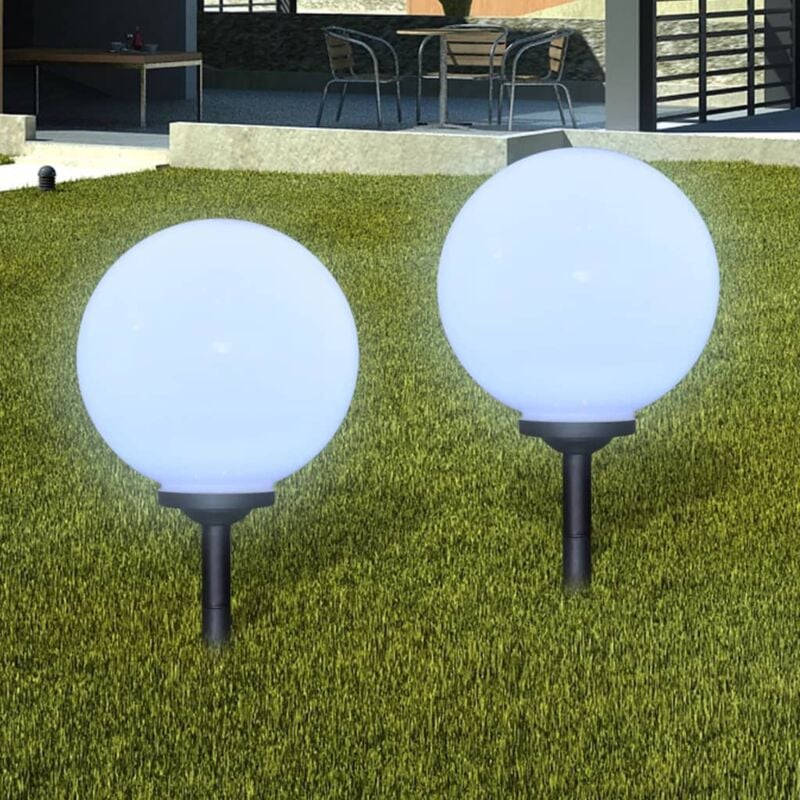 foto del prodotto vidaxl lampione solare a led da giardino 2 pz 30 cm con picchetto