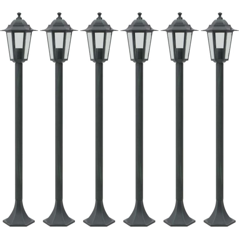 foto del prodotto vidaxl lampioni da giardino 6pz e27 110 cm alluminio verde scuro