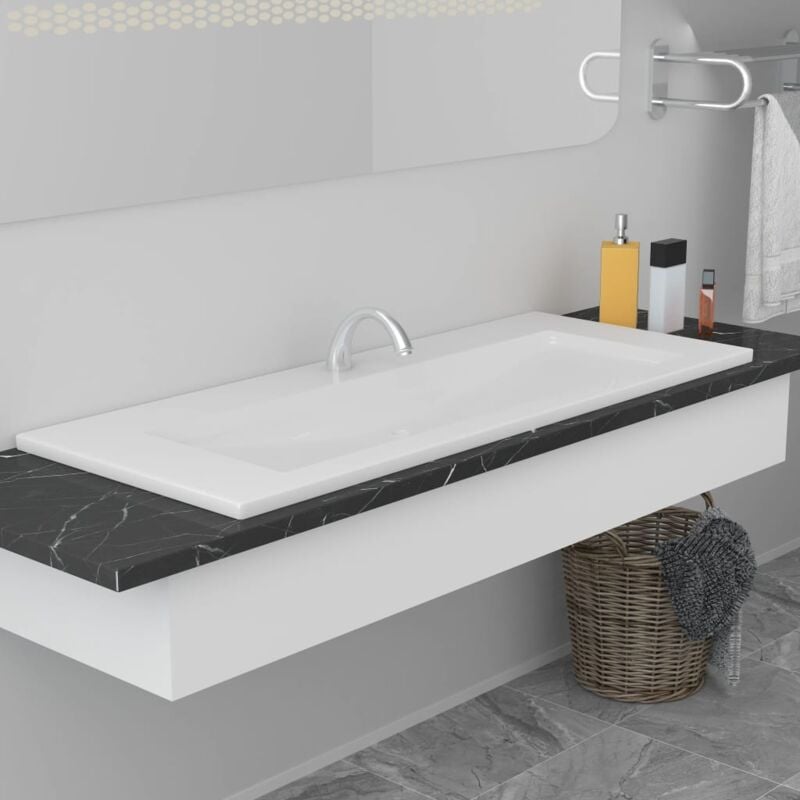 foto del prodotto vidaxl lavabo da incasso 101x39,5x18,5 cm in ceramica bianco