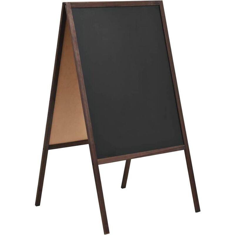 foto del prodotto vidaxl lavagna bifacciale con cavalletto in legno di cedro 60x80 cm