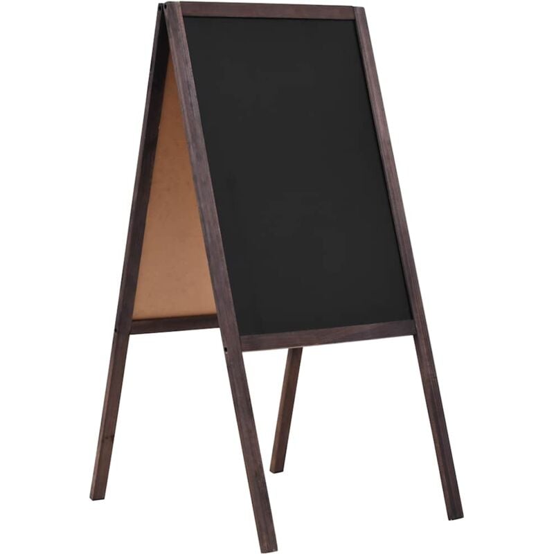 foto del prodotto vidaxl lavagna bifacciale con cavalletto in legno di cedro vari dimensioni dimensioni 40x60 cm