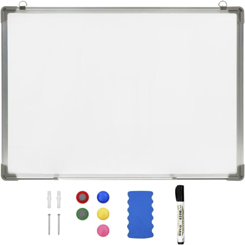 foto del prodotto vidaxl lavagna magnetica bianca cancellabile a secco in acciaio varie dimensioni dimensioni 70x50 cm