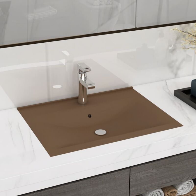 foto del prodotto vidaxl lavandino con foro rubinetto opaco 60x46 cm in ceramica vari colori colore crema