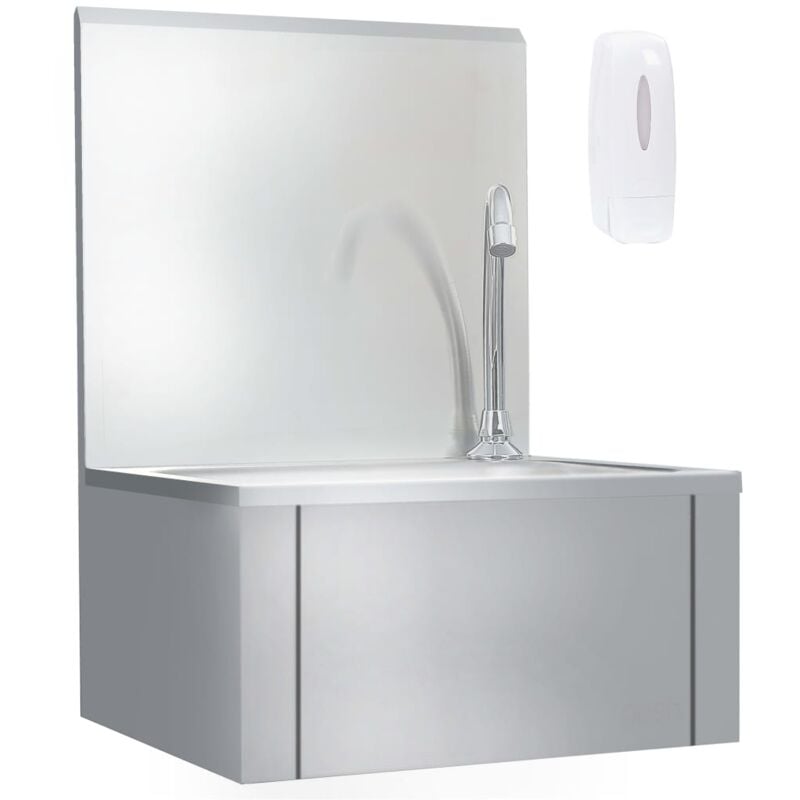 foto del prodotto vidaxl lavandino con rubinetto e dispenser sapone in acciaio inox