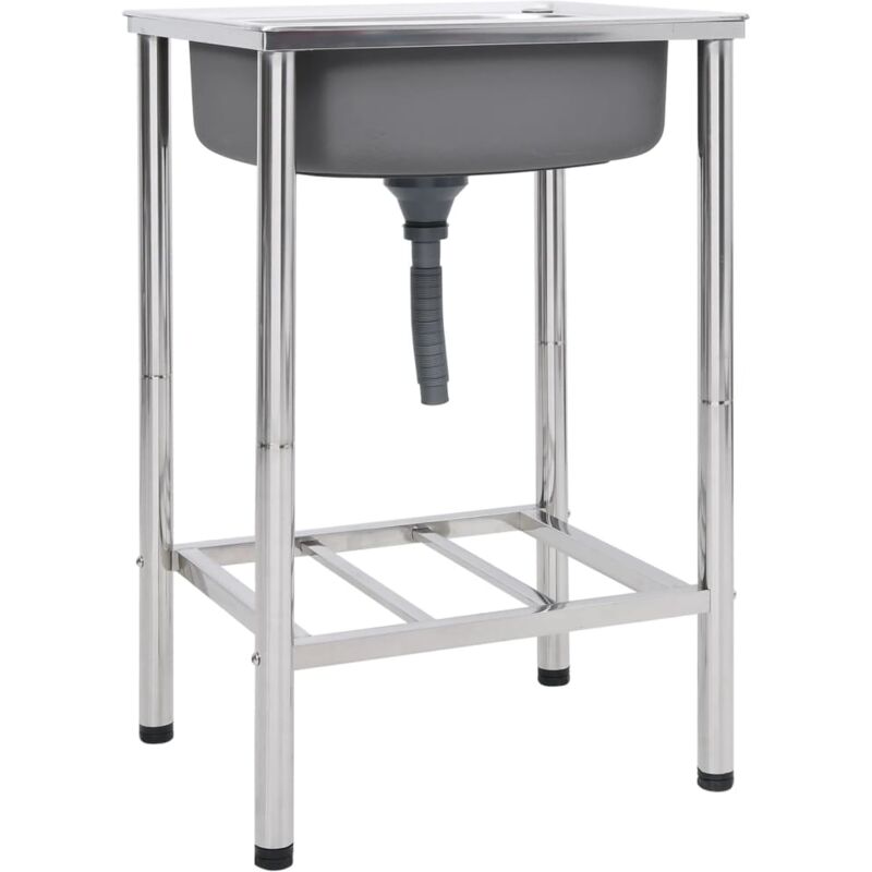 foto del prodotto vidaxl lavello da campeggio con vasca singola in acciaio inox