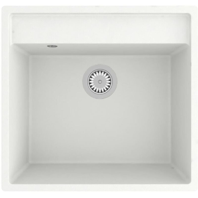 foto del prodotto vidaxl lavello da cucina con foro troppopieno bianco in granito