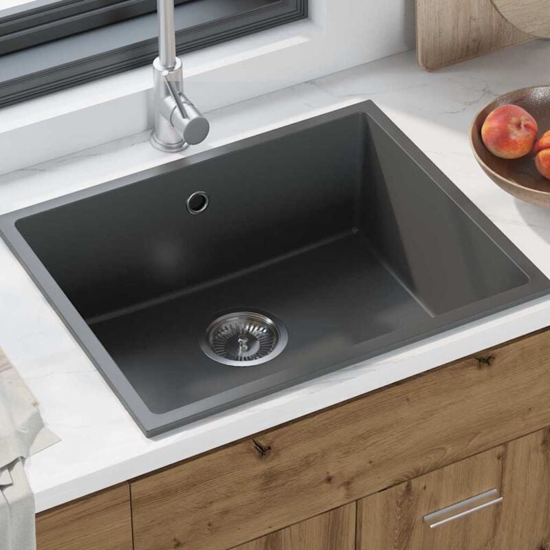foto del prodotto vidaxl lavello da cucina grigio 54 x 44 x 20 cm granito