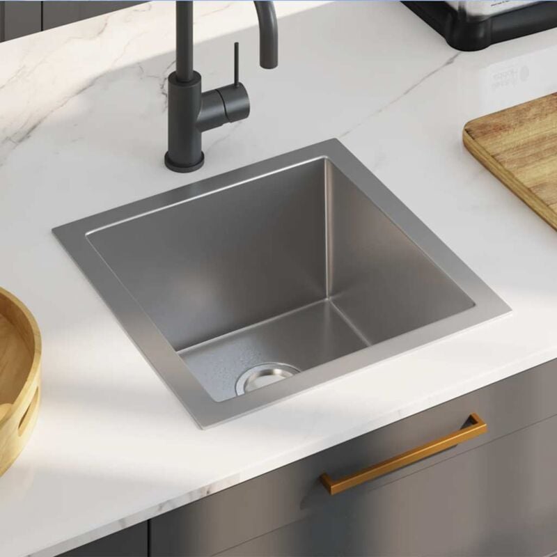 foto del prodotto vidaxl lavello da cucina lavorato a mano in acciaio inox