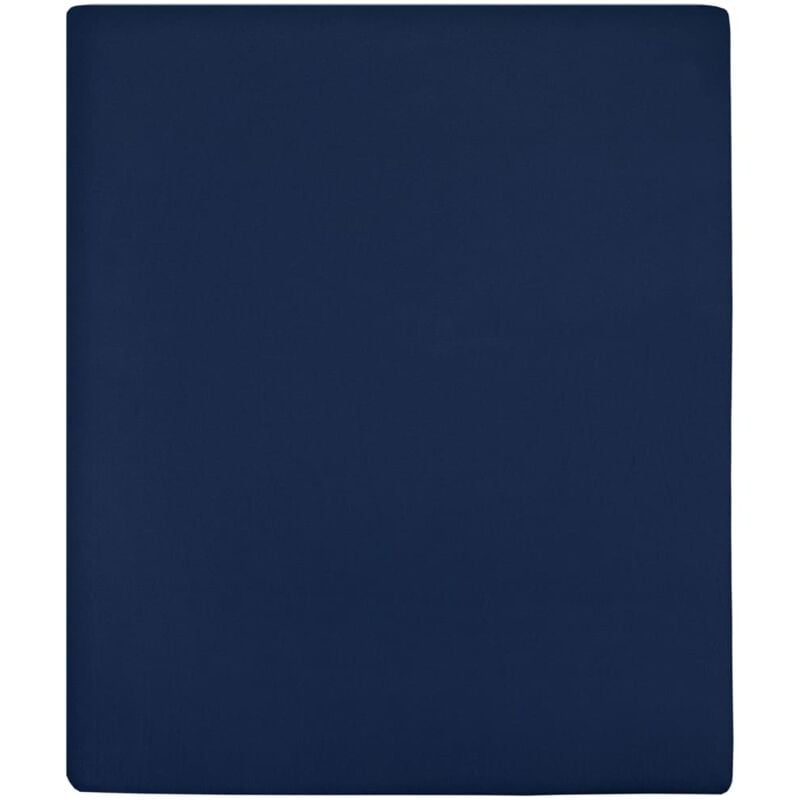 foto del prodotto vidaxl lenzuola con angoli jersey 2pz blu marino 90x200 cm cotone