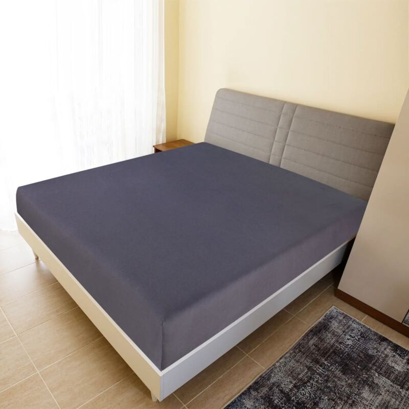 foto del prodotto vidaxl lenzuolo con angoli jersey antracite 180x200 cm cotone