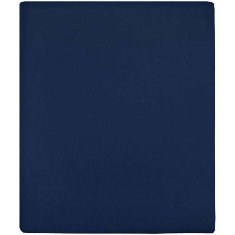 foto del prodotto vidaxl lenzuolo con angoli jersey blu marino 90x200 cm cotone