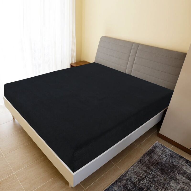 foto del prodotto vidaxl lenzuolo con angoli jersey nero 100x200 cm cotone