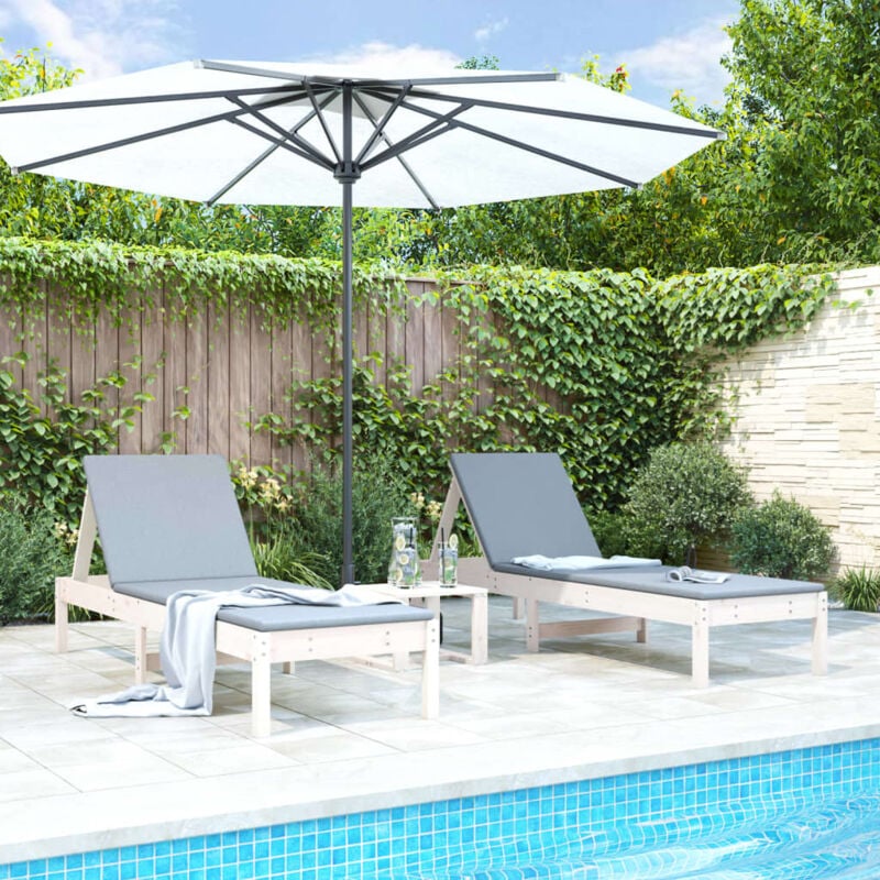 foto del prodotto vidaxl lettini prendisole 2pz bianchi 199,5x60x74 cm massello di pino