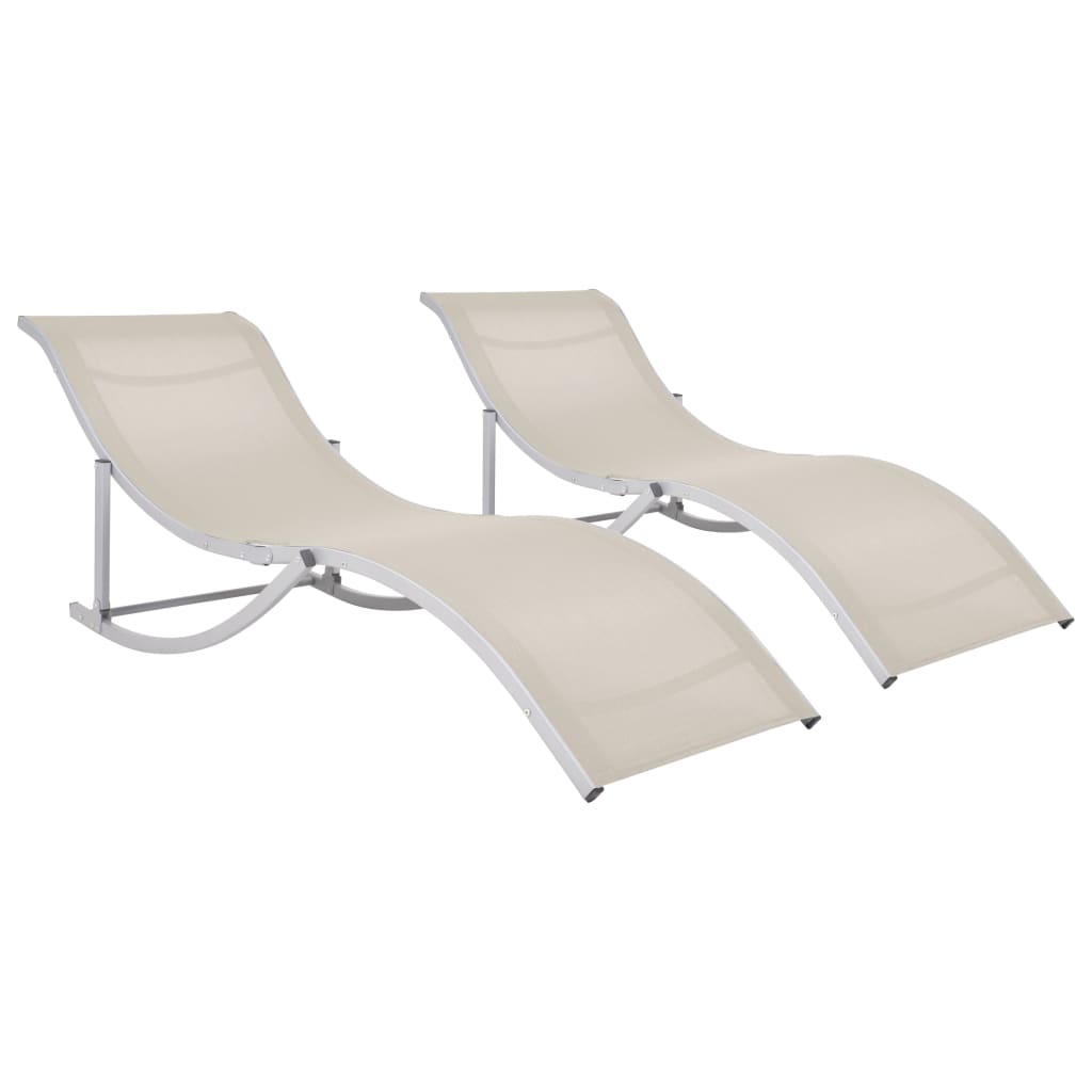 foto del prodotto vidaxl lettini prendisole pieghevoli 2 pz in textilene crema