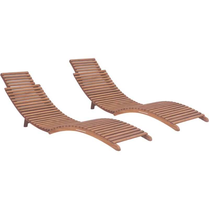 foto del prodotto vidaxl lettini prendisole pieghevoli 2pz in legno massello di teak