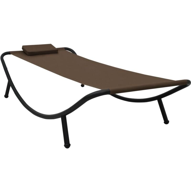 foto del prodotto vidaxl lettino da giardino marrone 200x90 cm in acciaio
