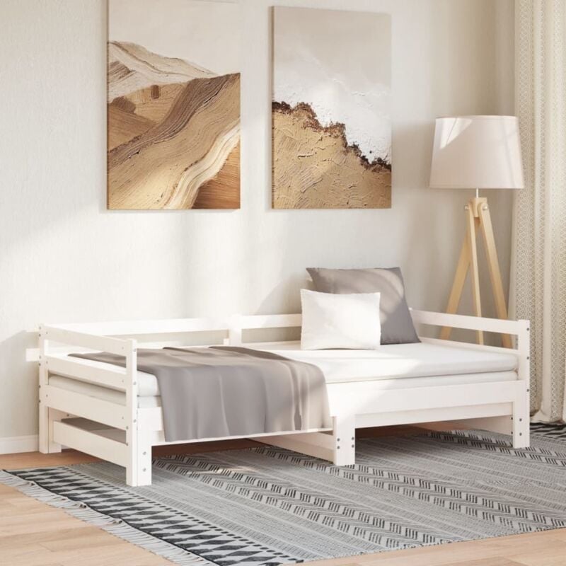 foto del prodotto vidaxl lettino estraibile senza materasso bianco 80x200 cm