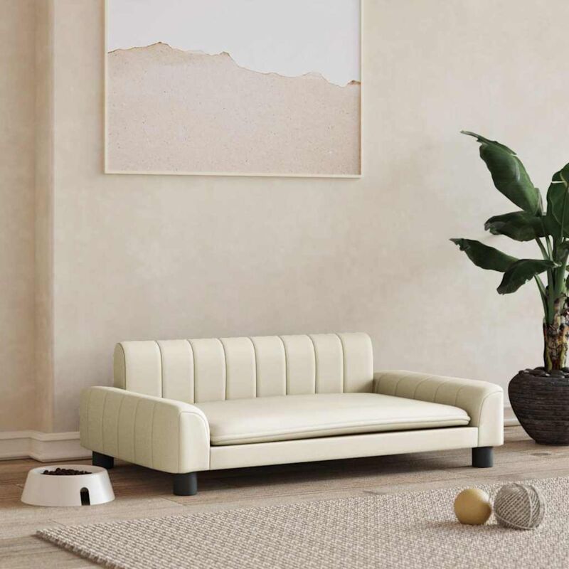 foto del prodotto vidaxl lettino per cani crema 90x53x30 cm in similpelle