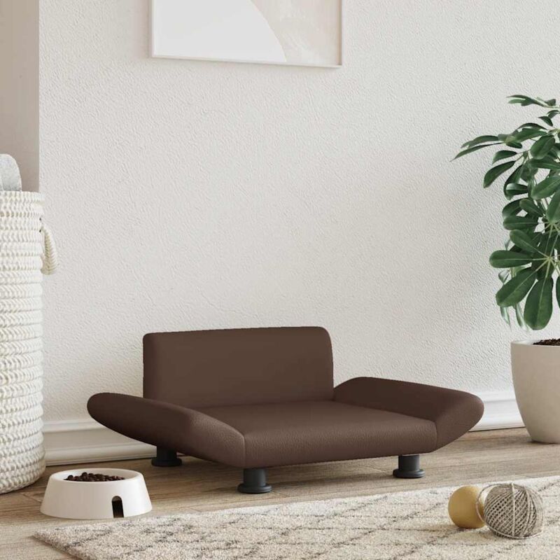 foto del prodotto vidaxl lettino per cani marrone 70x45x28 cm in similpelle