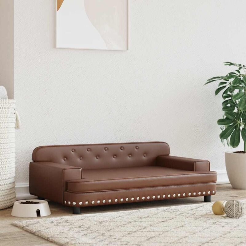 foto del prodotto vidaxl lettino per cani marrone 90x53x30 cm in similpelle