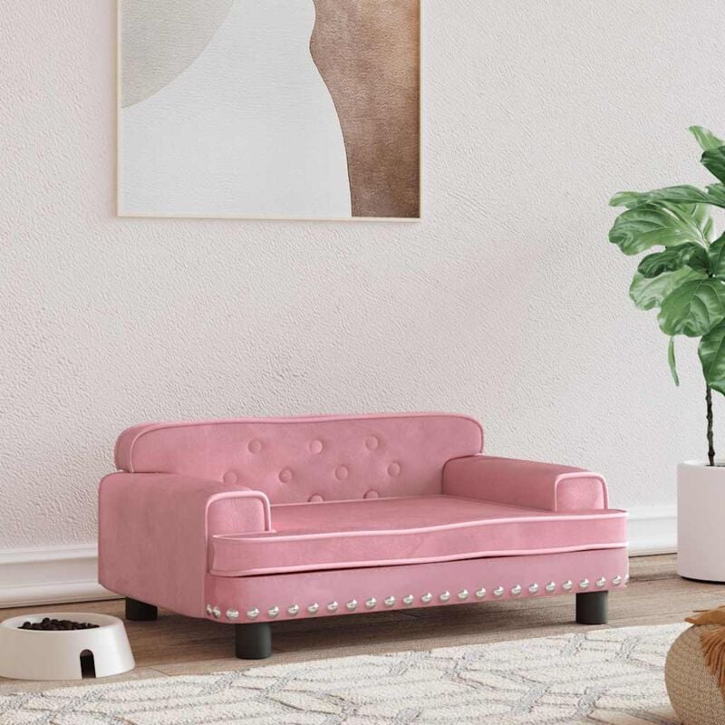 foto del prodotto vidaxl lettino per cani rosa 70x45x30 cm in velluto
