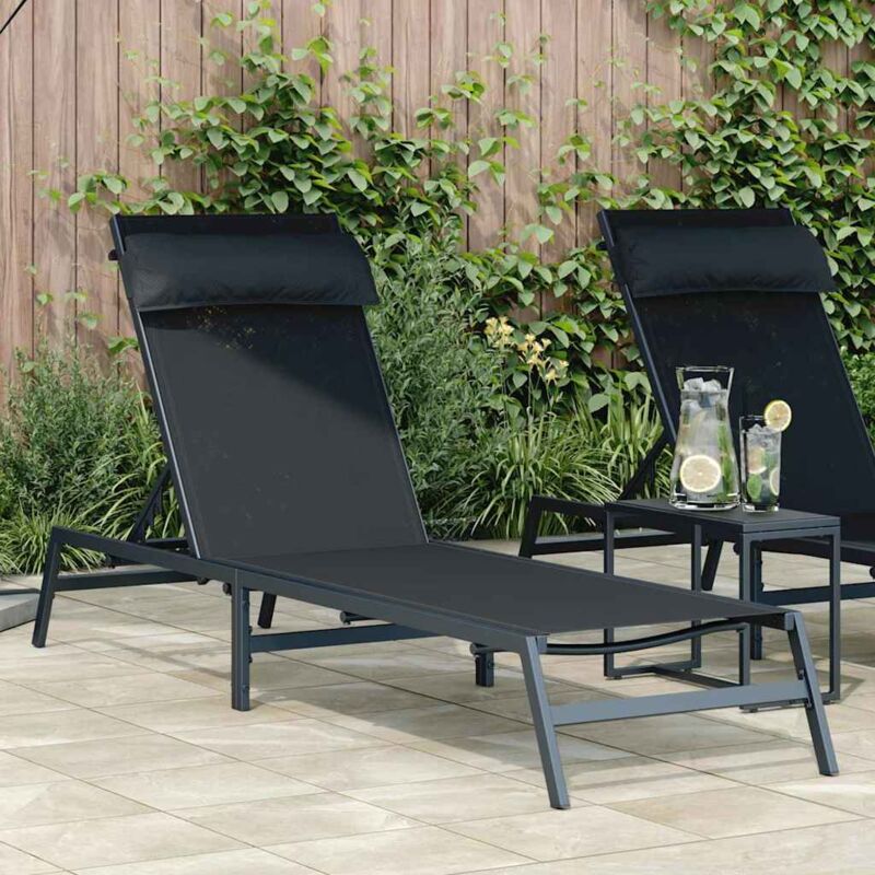 foto del prodotto vidaxl lettino prendisole antracite 197x52x25,5 cm in textilene