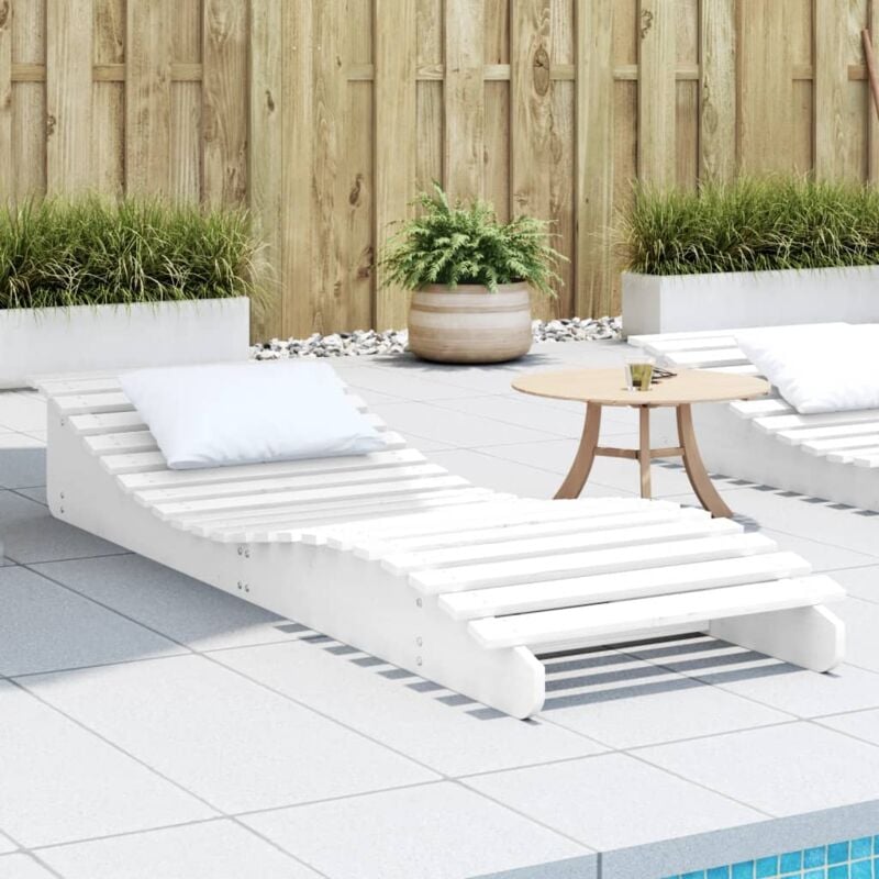 foto del prodotto vidaxl lettino prendisole bianco 205x60x31,5 cm in legno massello pino