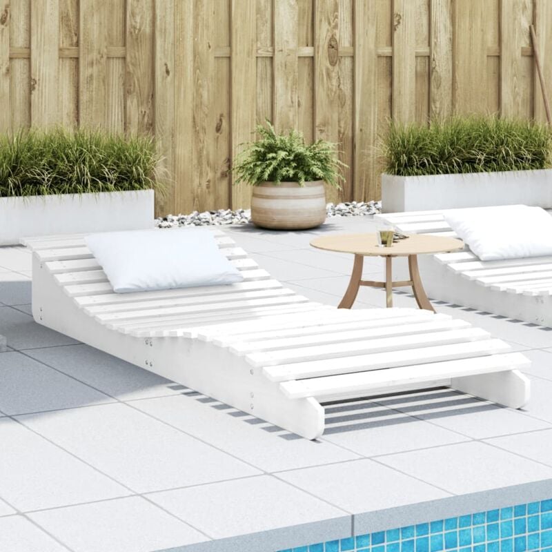 foto del prodotto vidaxl lettino prendisole bianco 205x80x31,5 cm in legno massello pino