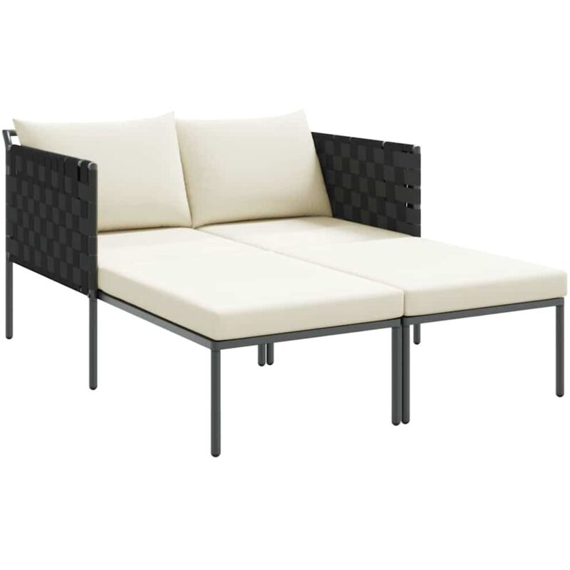 foto del prodotto vidaxl lettino prendisole con cuscini per 2 persone grigio antracite 115x153x69,5 cm in acciaio