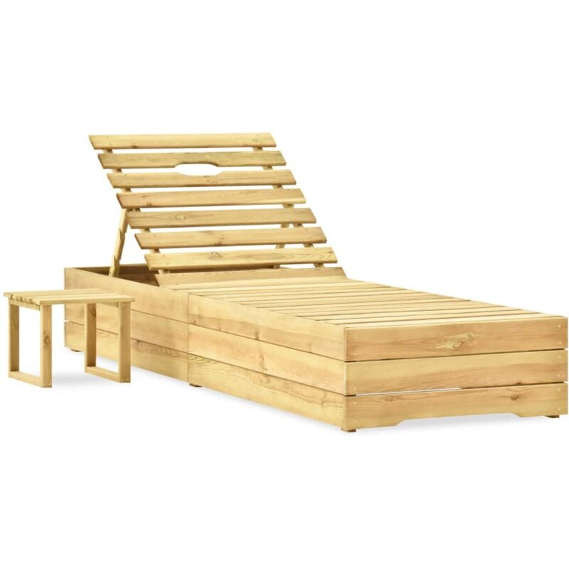 foto del prodotto vidaxl lettino prendisole e tavolino in legno di pino impregnato