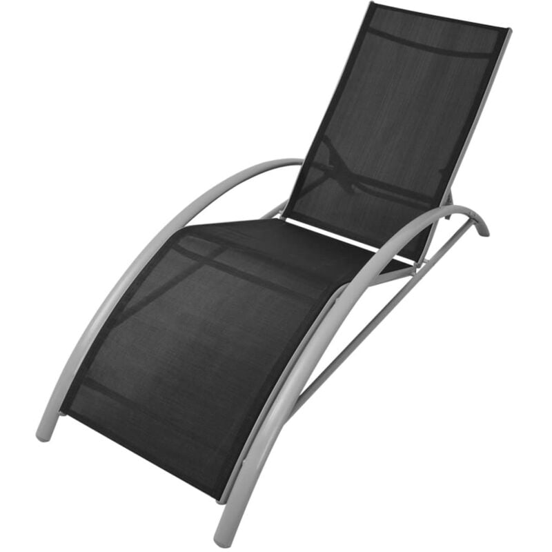 foto del prodotto vidaxl lettino prendisole in alluminio nero