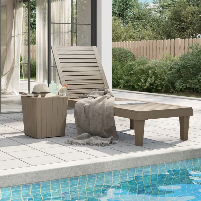 foto del prodotto vidaxl lettino prendisole marrone 155x58x83 cm in polipropilene 944519