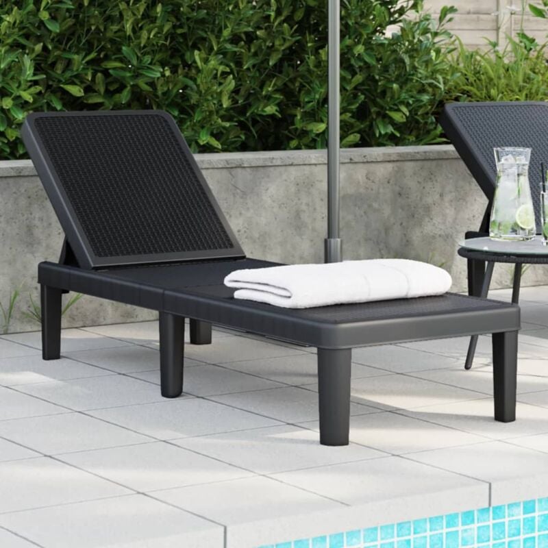 foto del prodotto vidaxl lettino prendisole nero 159x57x83,5 cm in polipropilene