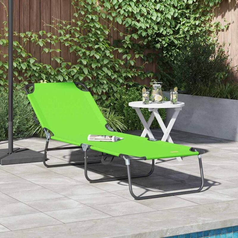 foto del prodotto vidaxl lettino prendisole pieghevole verde 600d tessuto oxford