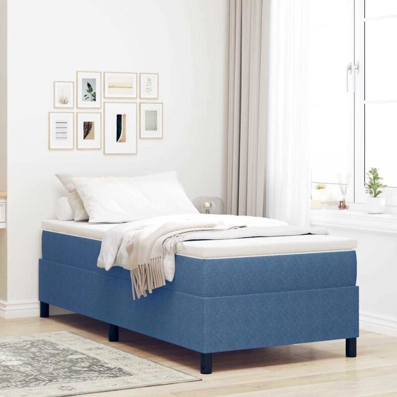 foto del prodotto vidaxl letto a box blu singolo in tessuto corduroy