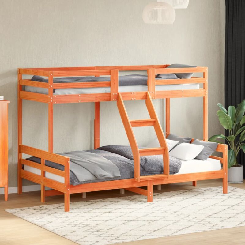 foto del prodotto vidaxl letto a castello 80x200 120x200 cm marrone cera massello pino