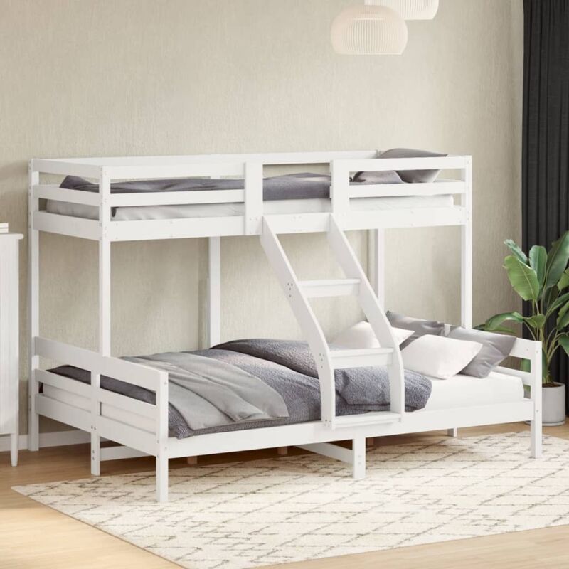 foto del prodotto vidaxl letto a castello 90x200 140x200cm bianco legno massello di pino