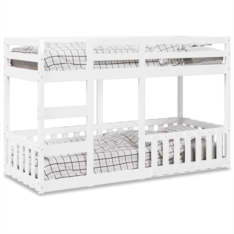 foto del prodotto vidaxl letto a castello bianco 75x190 cm in legno massello di pino