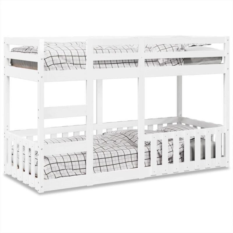 foto del prodotto vidaxl letto a castello bianco 90x190 cm in legno massello di pino